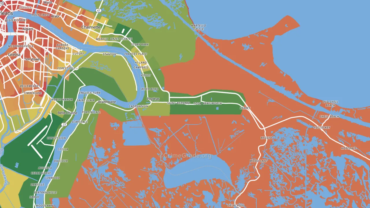 70085, LA Map of Drug-Related Crime Rates