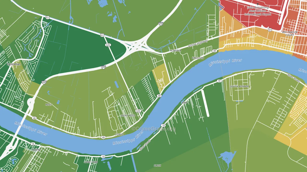 70087, LA Map of Drug-Related Crime Rates