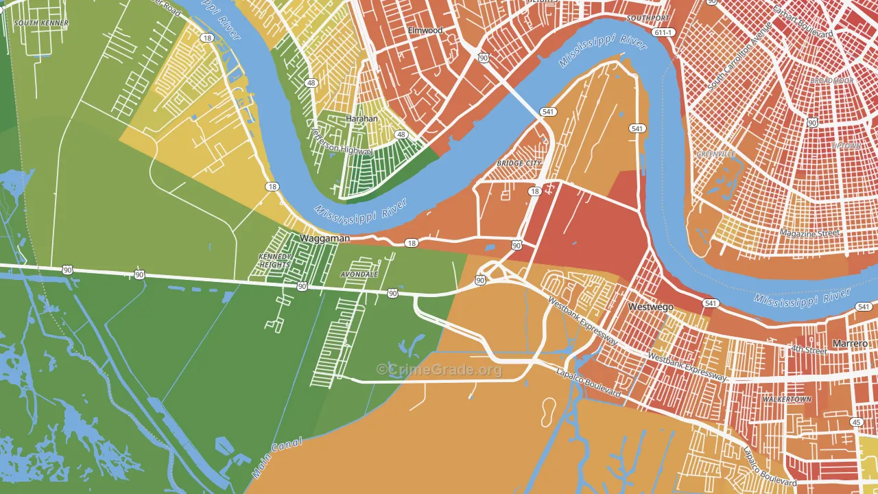 70094, LA Map of Drug-Related Crime Rates