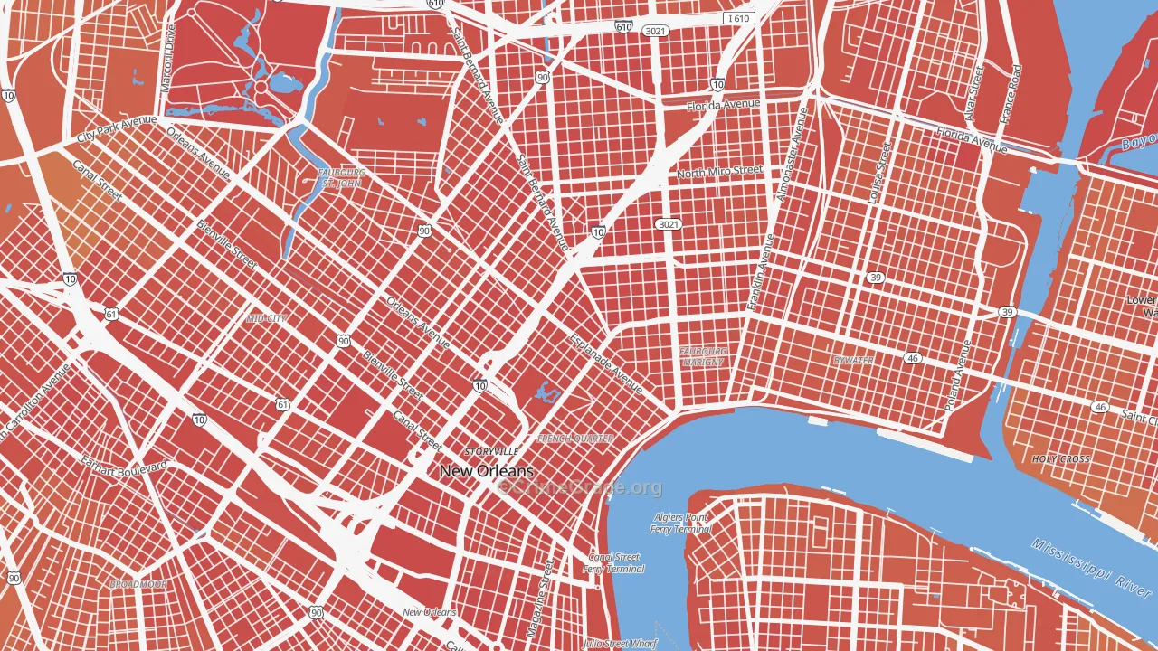 70116, LA Map of Drug-Related Crime Rates