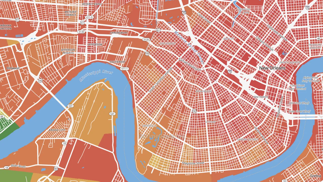 70118, LA Map of Drug-Related Crime Rates