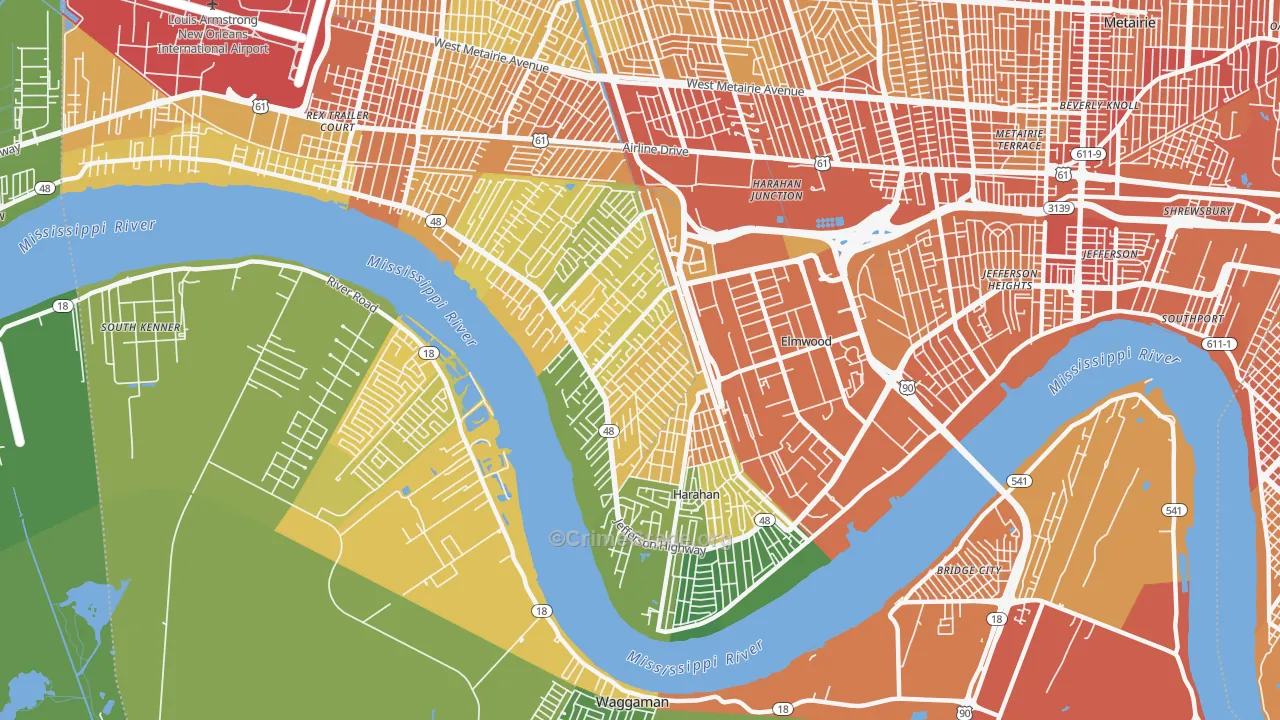 70123, LA Map of Drug-Related Crime Rates