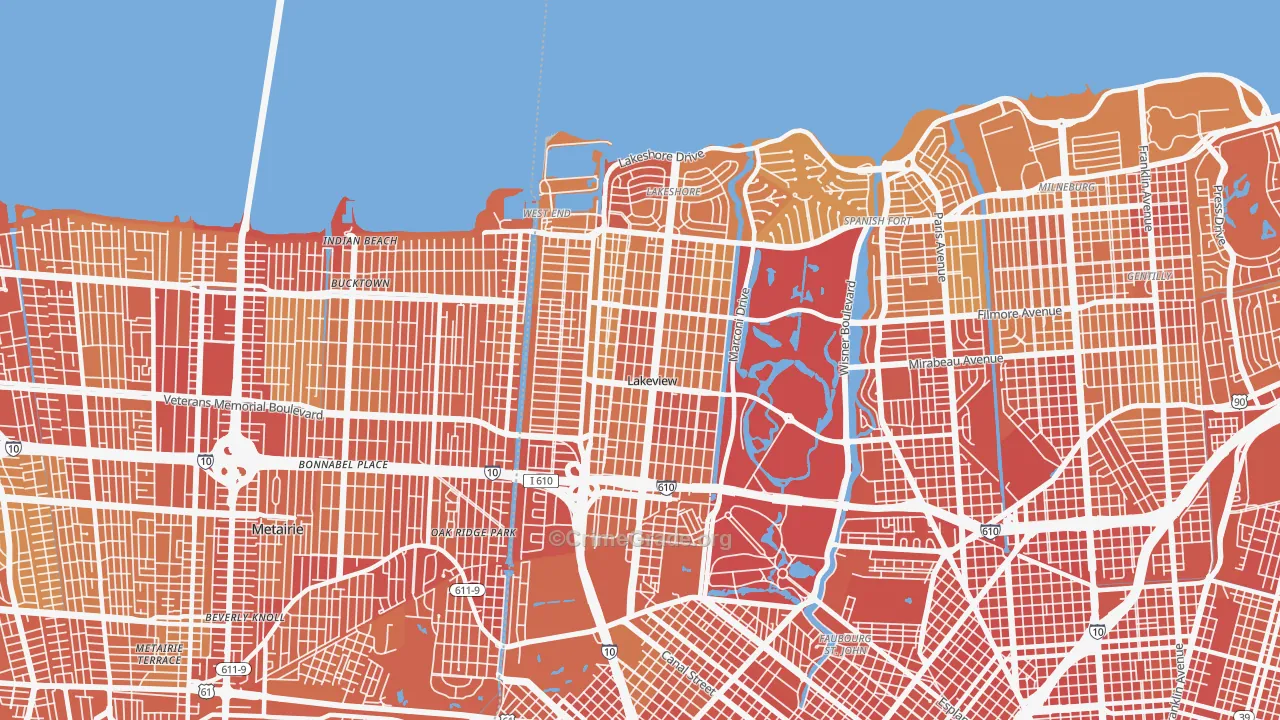 70124, LA Map of Drug-Related Crime Rates