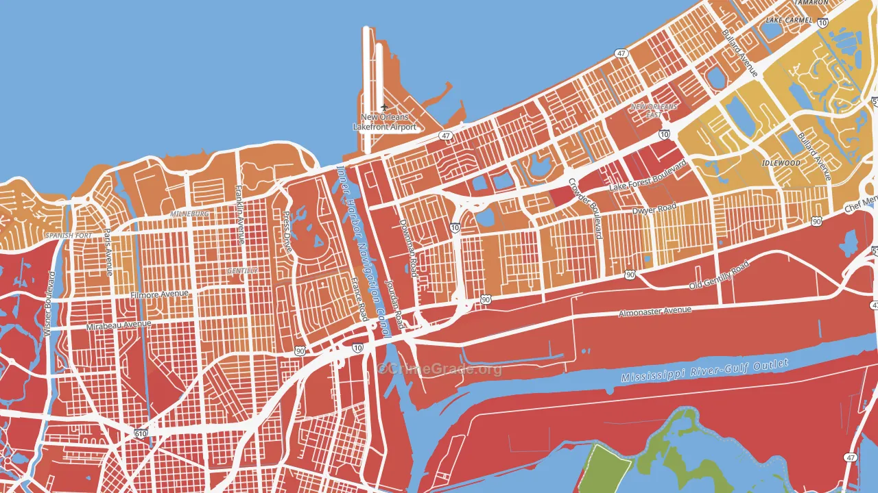 70126, LA Map of Drug-Related Crime Rates
