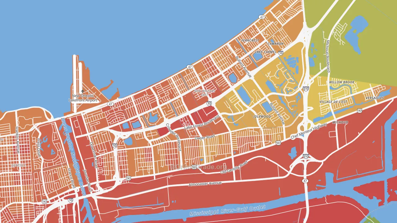 70127, LA Map of Drug-Related Crime Rates