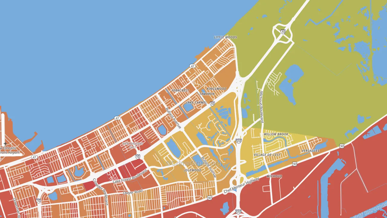 70128, LA Map of Drug-Related Crime Rates