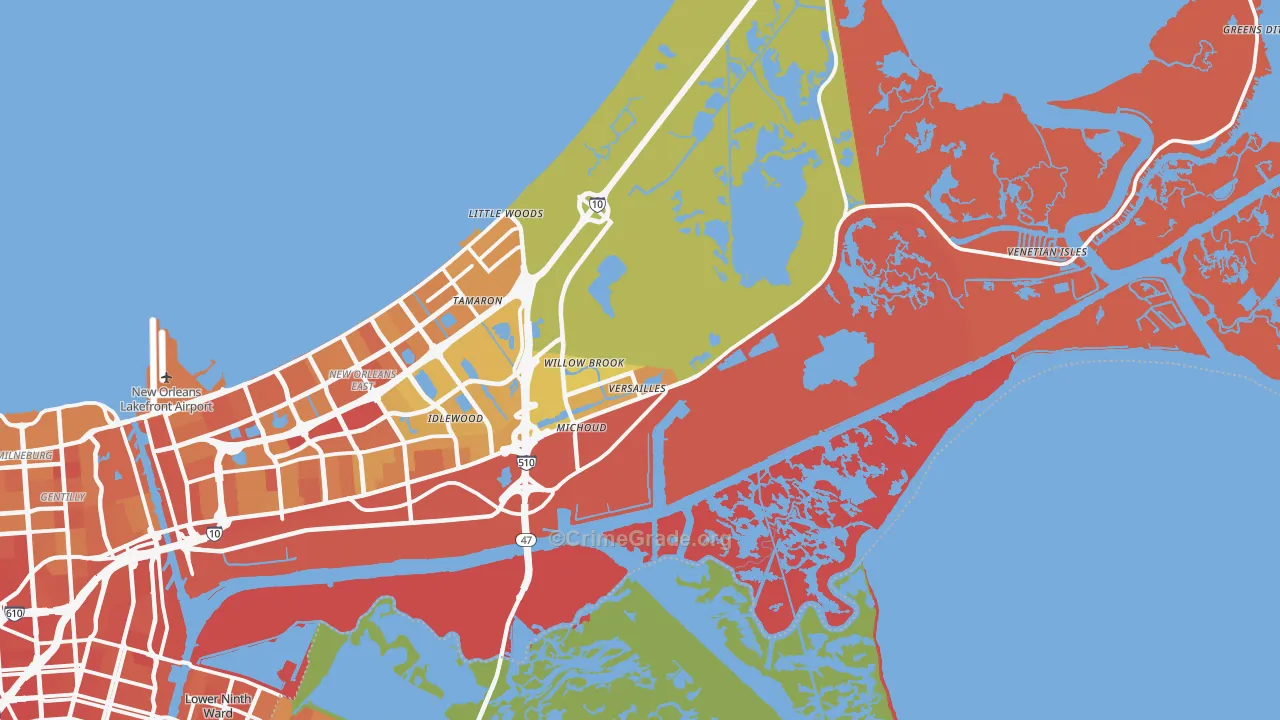 70129, LA Map of Drug-Related Crime Rates