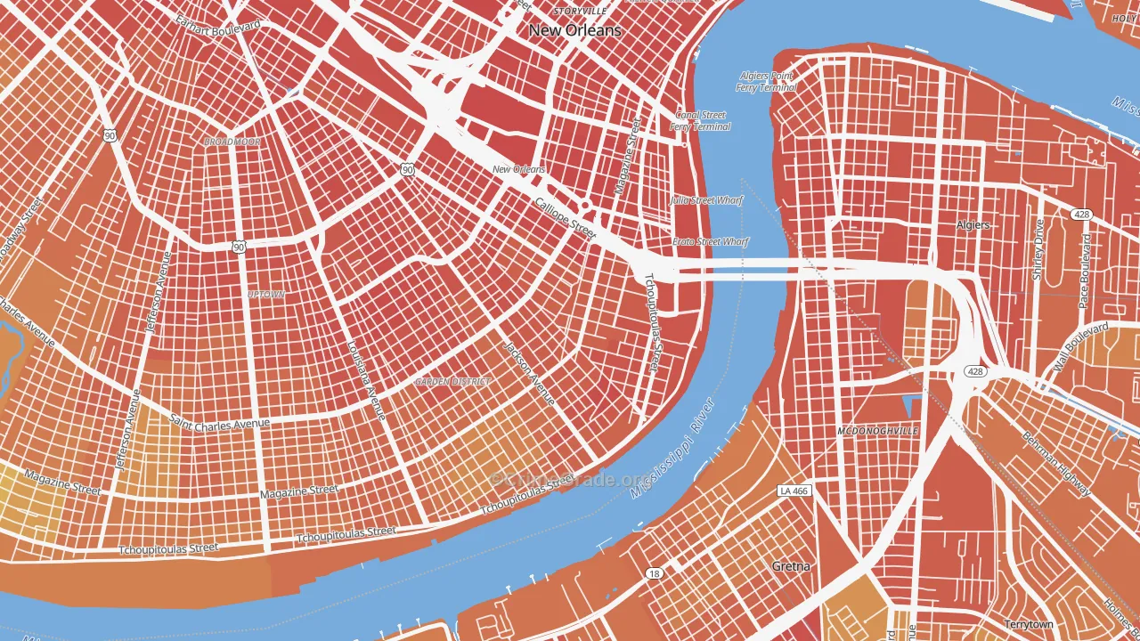 70130, LA Map of Drug-Related Crime Rates