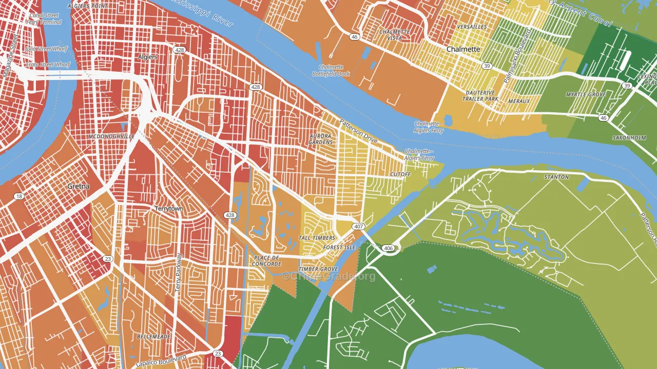70131, LA Map of Drug-Related Crime Rates