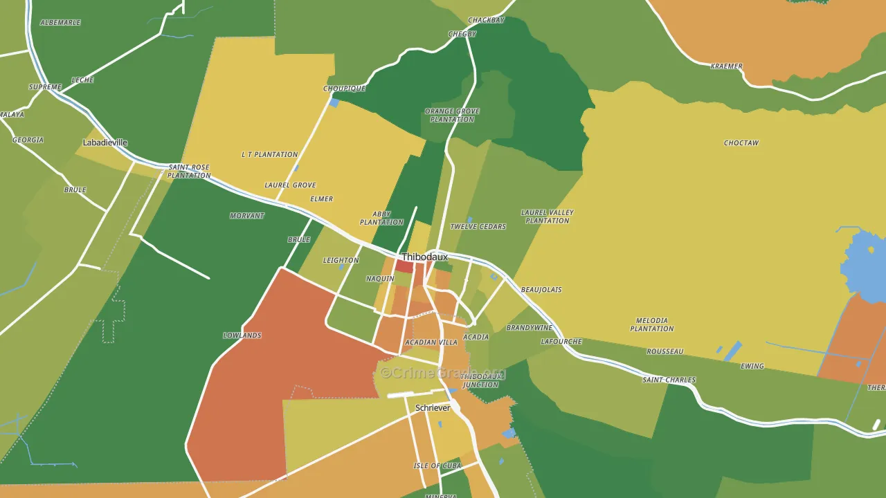 70301, LA Map of Drug-Related Crime Rates