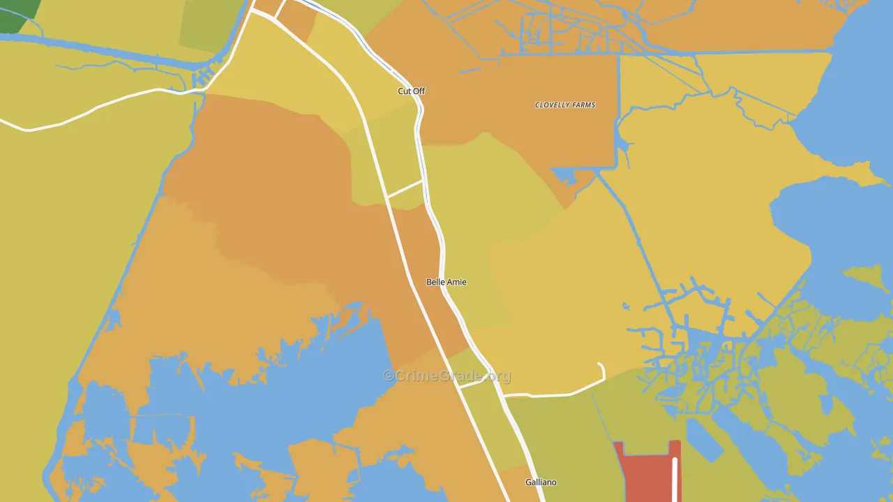 70345, LA Map of Drug-Related Crime Rates
