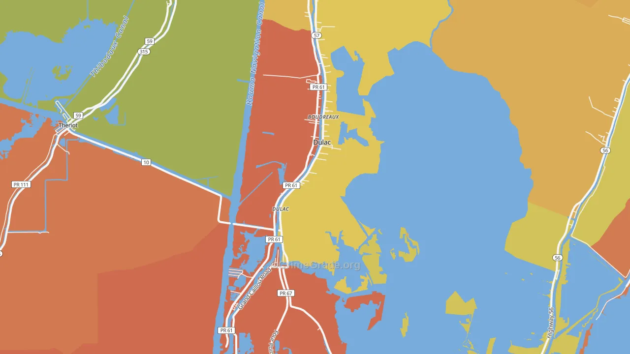 70353, LA Map of Drug-Related Crime Rates