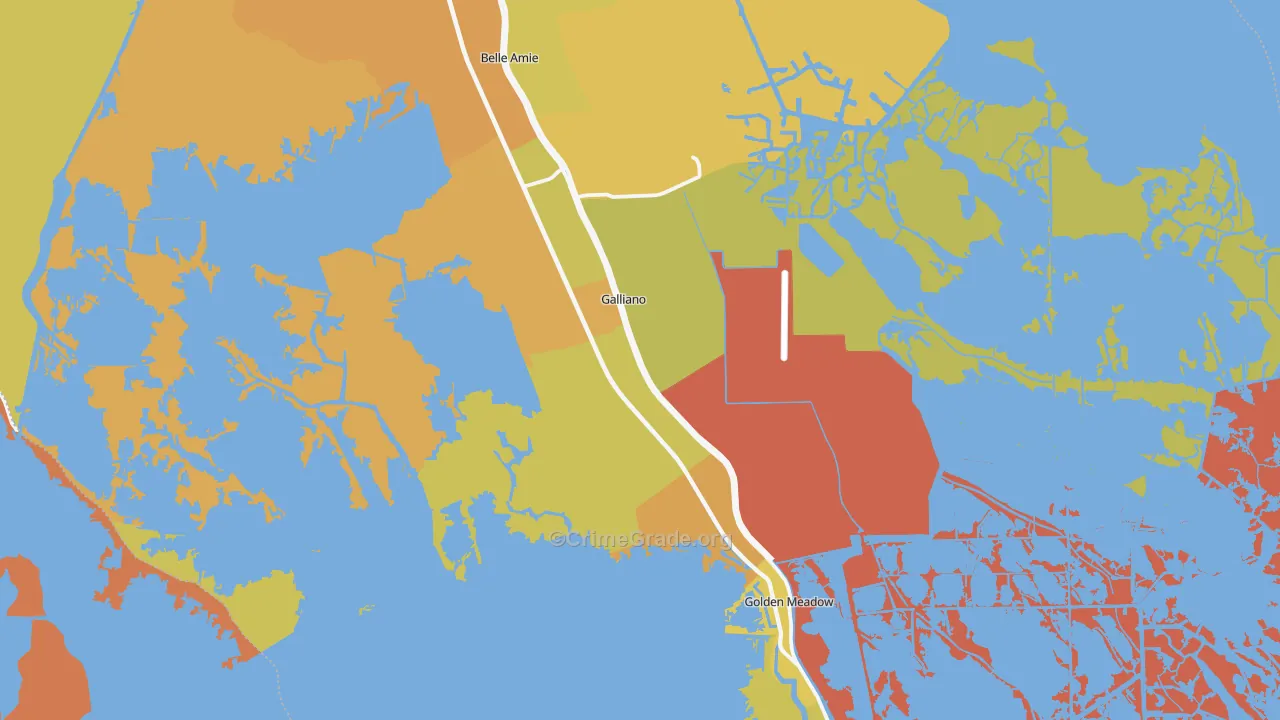 70354, LA Map of Drug-Related Crime Rates