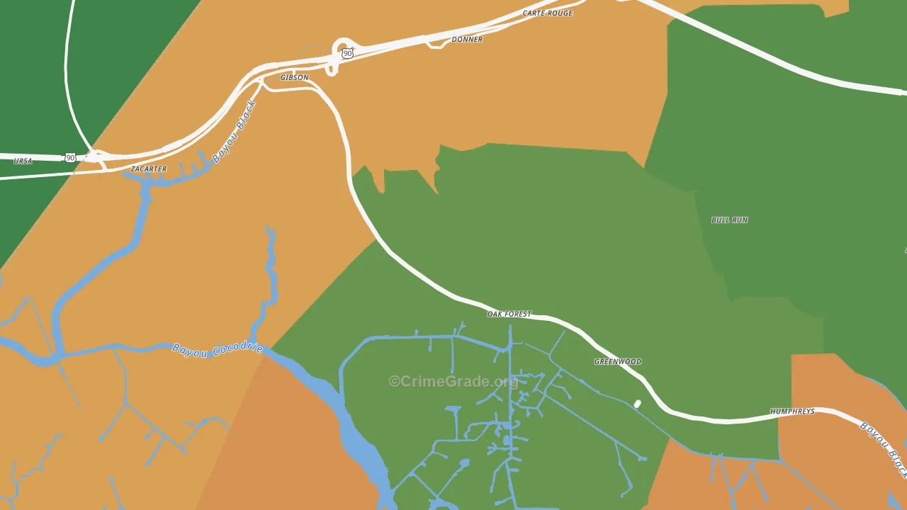 70356, LA Map of Drug-Related Crime Rates