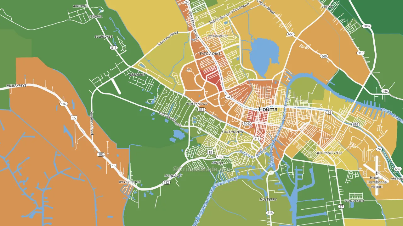 70360, LA Map of Drug-Related Crime Rates