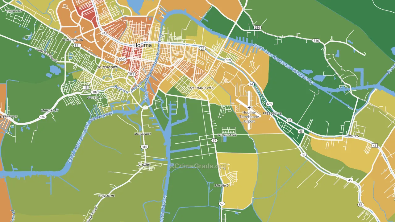 70363, LA Map of Drug-Related Crime Rates