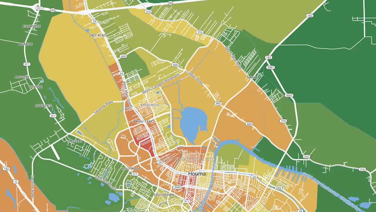 70364, LA Map of Drug-Related Crime Rates