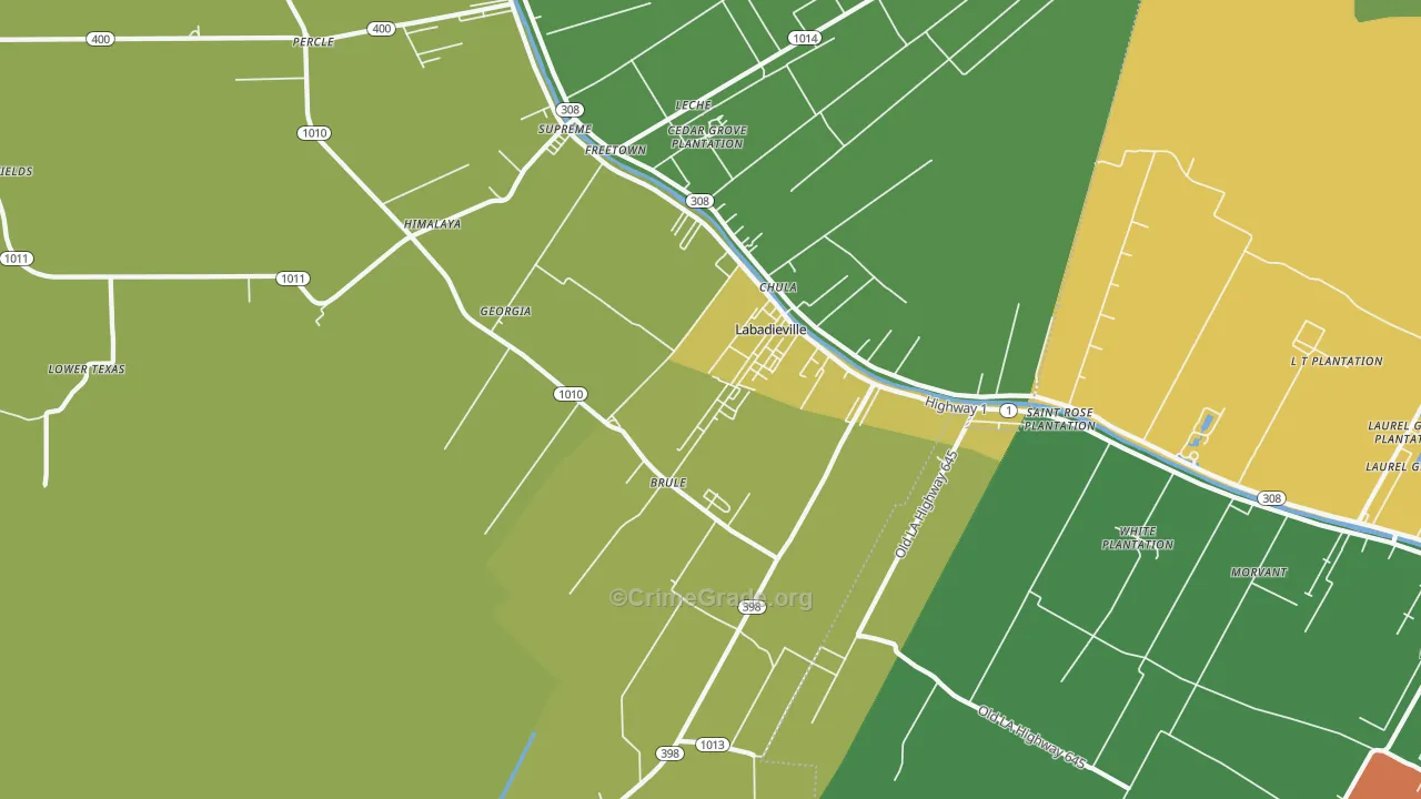70372, LA Map of Drug-Related Crime Rates
