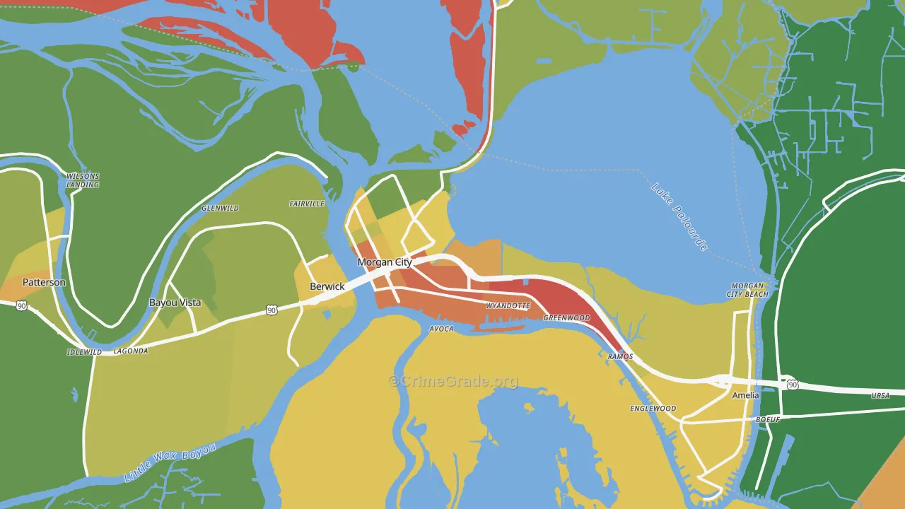 70380, LA Map of Drug-Related Crime Rates