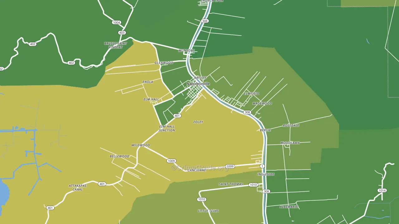 70390, LA Map of Drug-Related Crime Rates