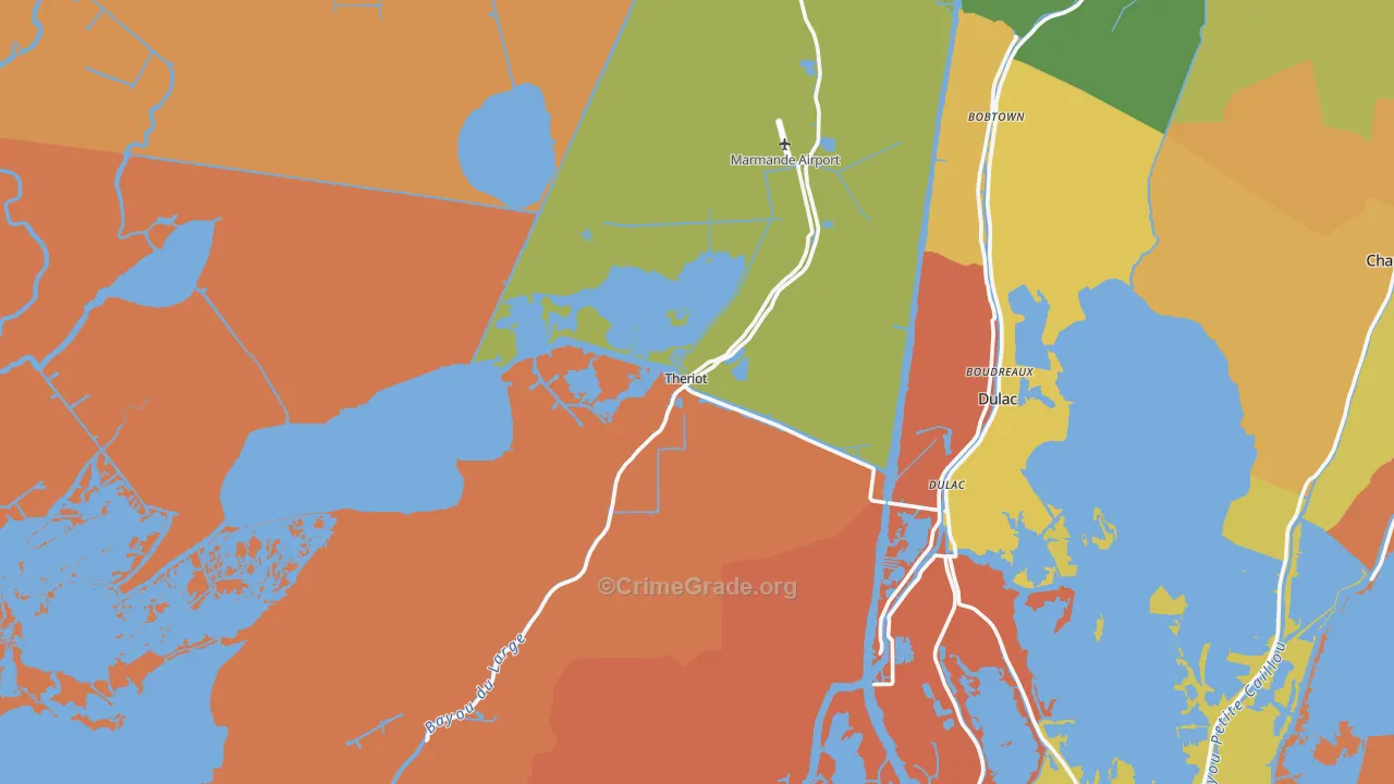 70397, LA Map of Drug-Related Crime Rates