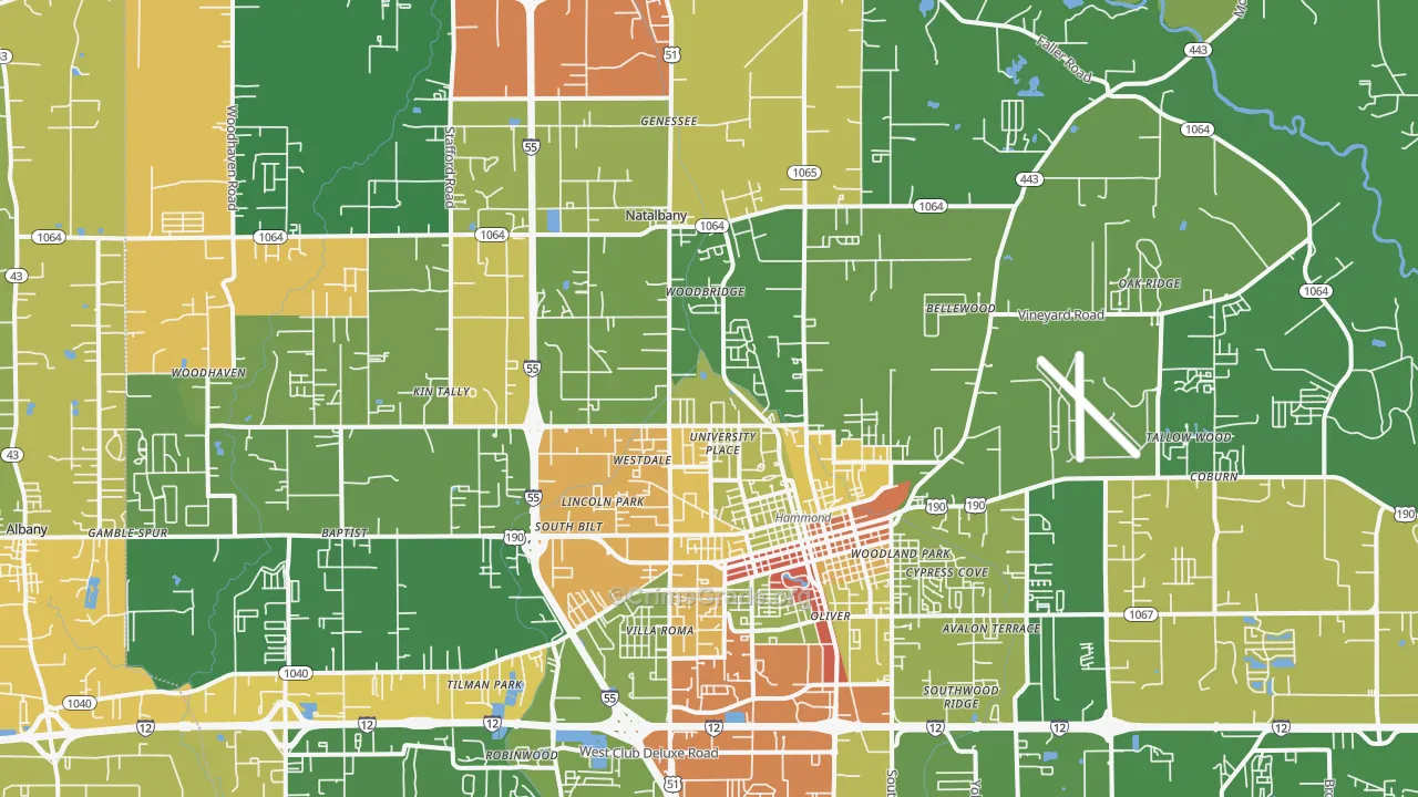 70401, LA Map of Drug-Related Crime Rates