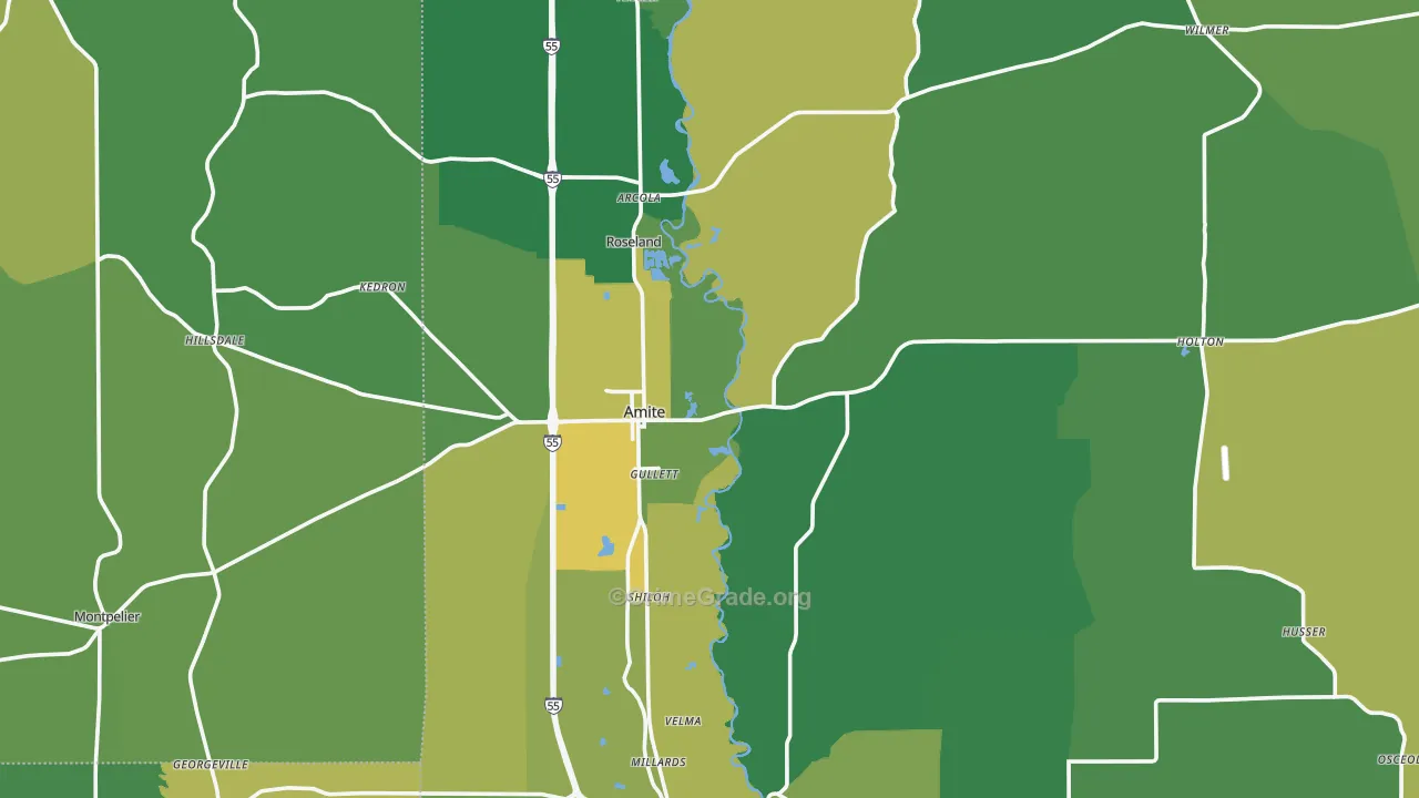 70422, LA Map of Drug-Related Crime Rates