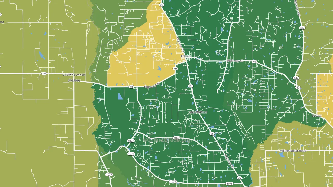 70437, LA Map of Drug-Related Crime Rates