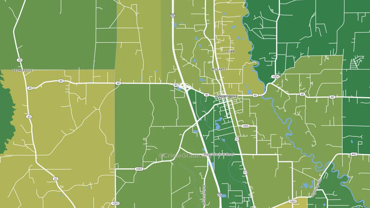 70443, LA Map of Drug-Related Crime Rates