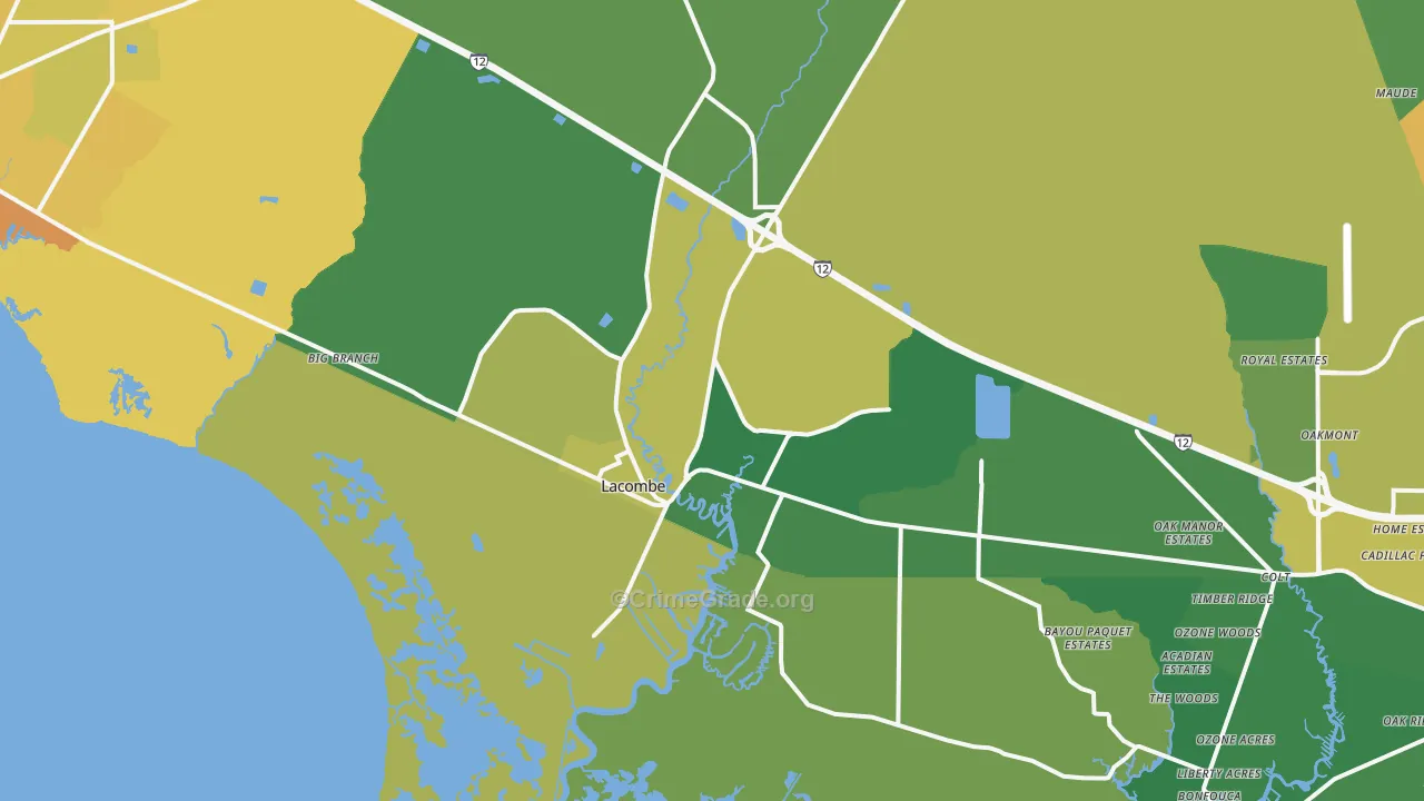 70445, LA Map of Drug-Related Crime Rates