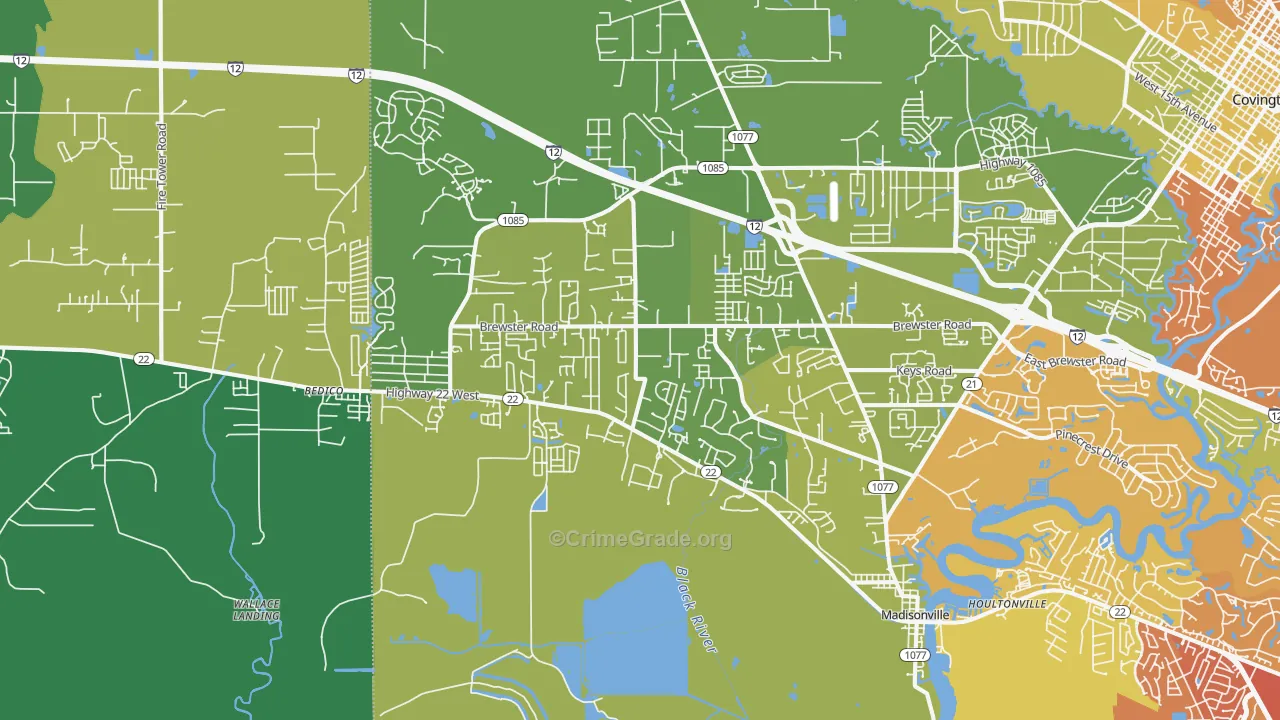 70447, LA Map of Drug-Related Crime Rates