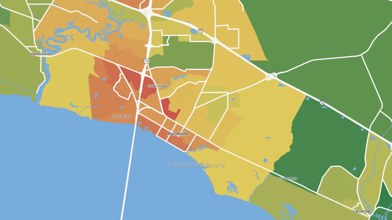 70448, LA Map of Drug-Related Crime Rates