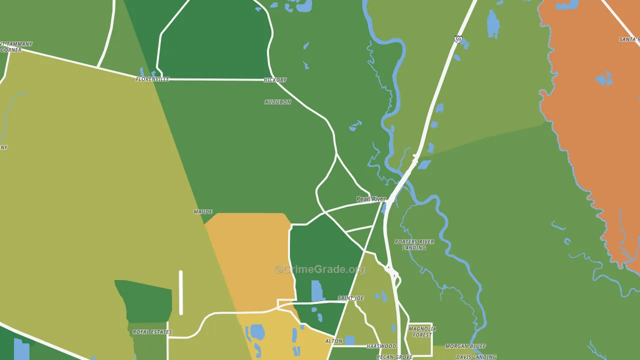 70452, LA Map of Drug-Related Crime Rates