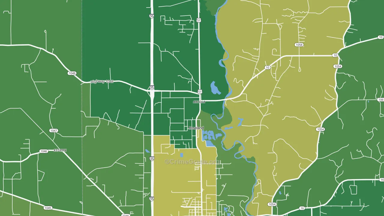 70456, LA Map of Drug-Related Crime Rates