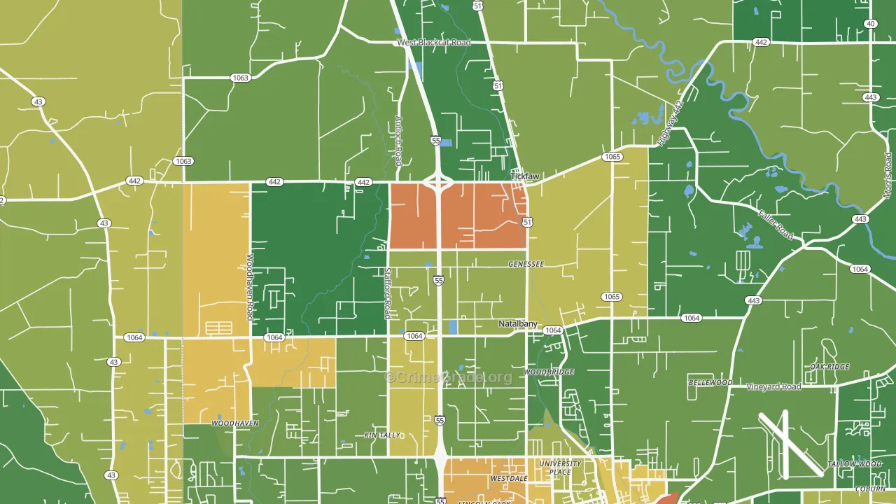 70466, LA Map of Drug-Related Crime Rates