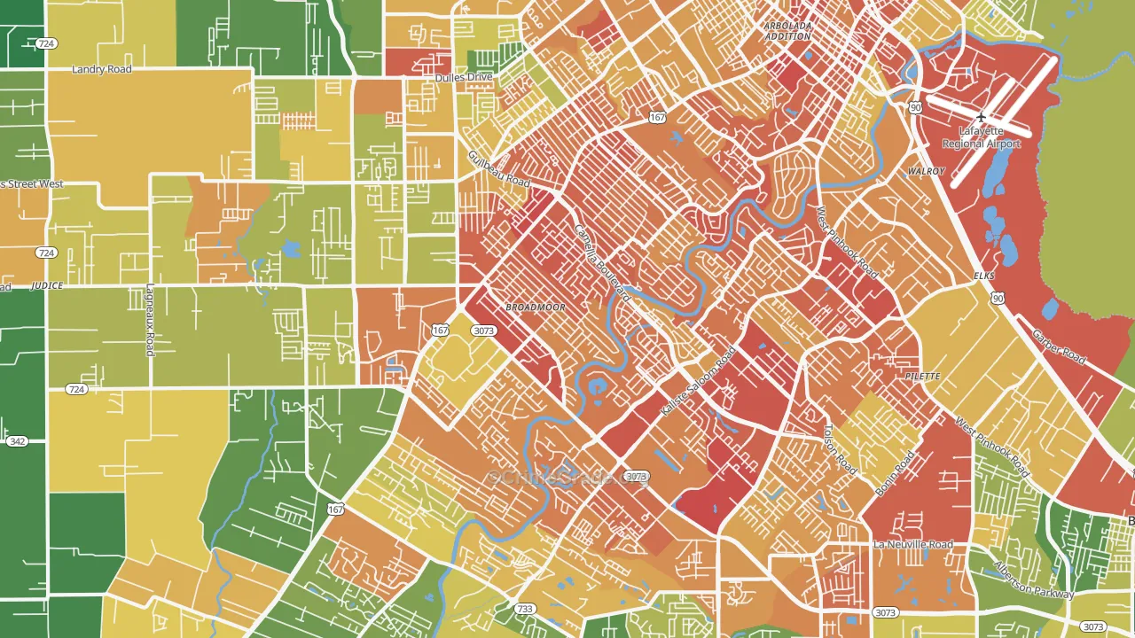 70503, LA Map of Drug-Related Crime Rates