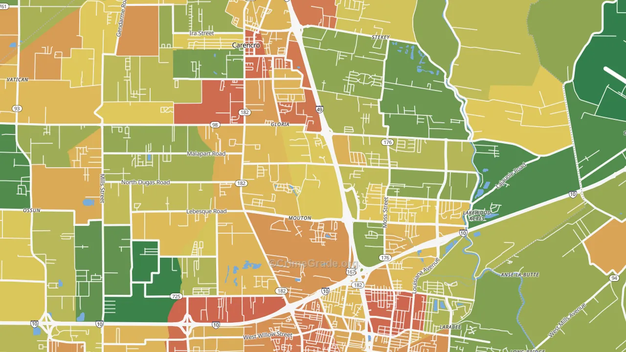 70507, LA Map of Drug-Related Crime Rates