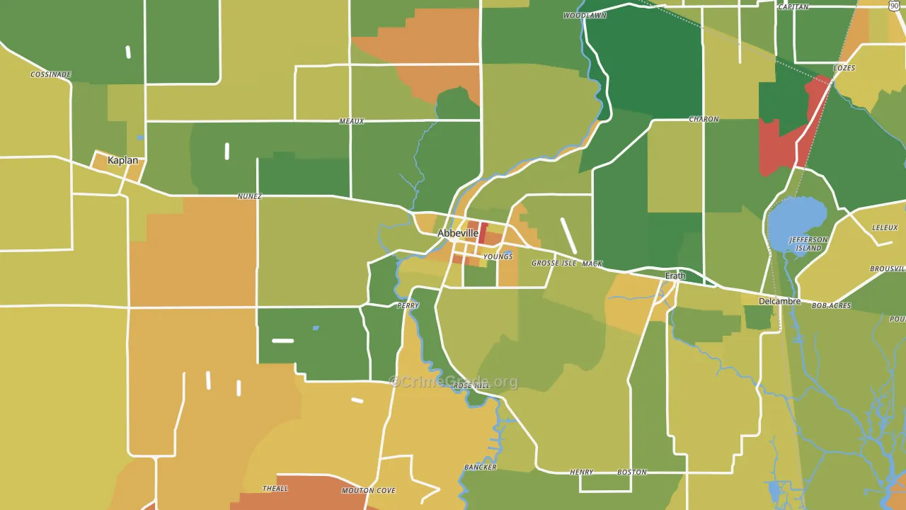 70510, LA Map of Drug-Related Crime Rates