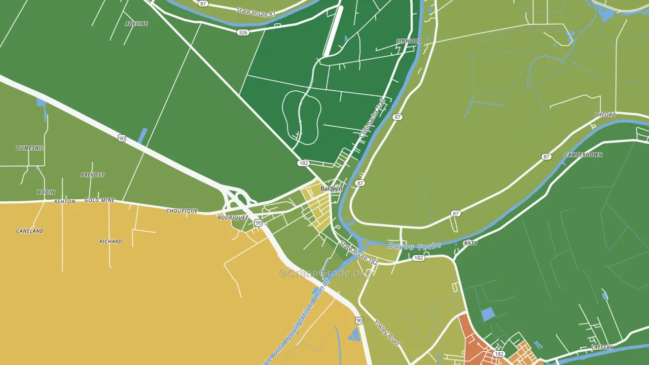 70514, LA Map of Drug-Related Crime Rates