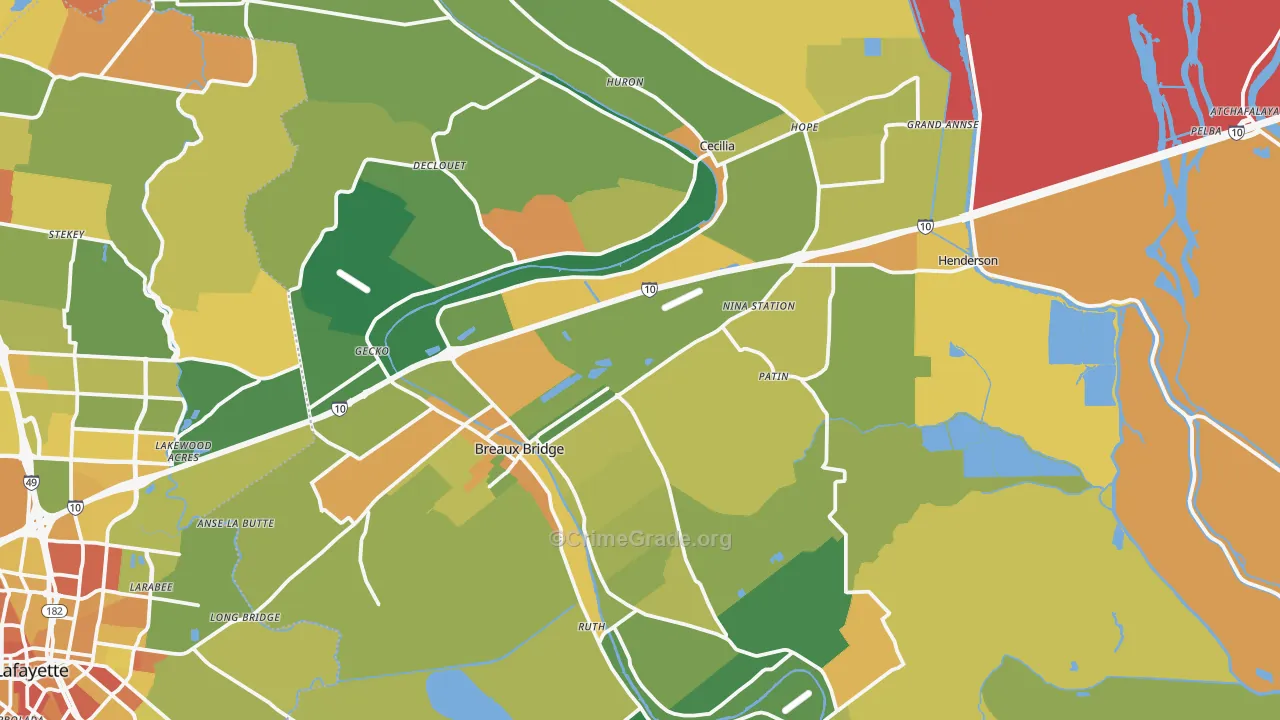 70517, LA Map of Drug-Related Crime Rates