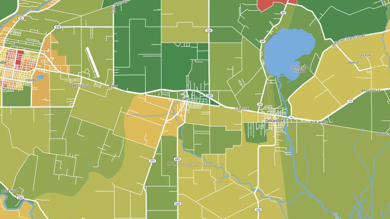 70533, LA Map of Drug-Related Crime Rates