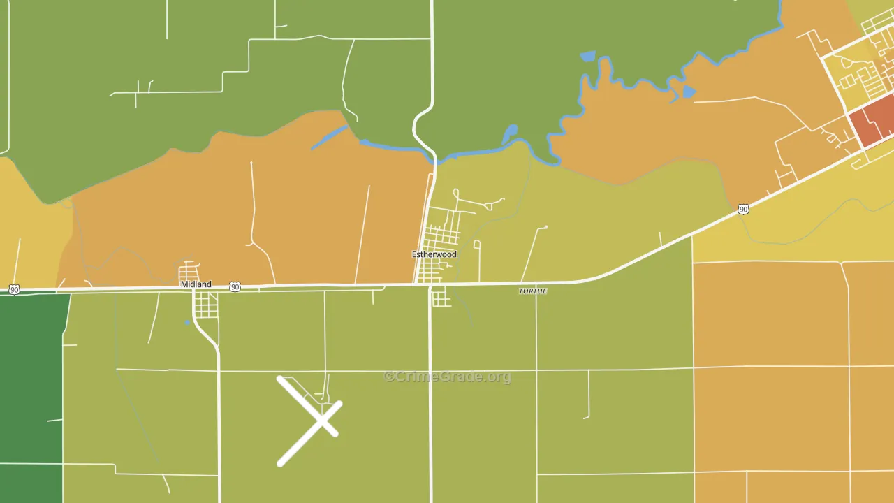 70534, LA Map of Drug-Related Crime Rates