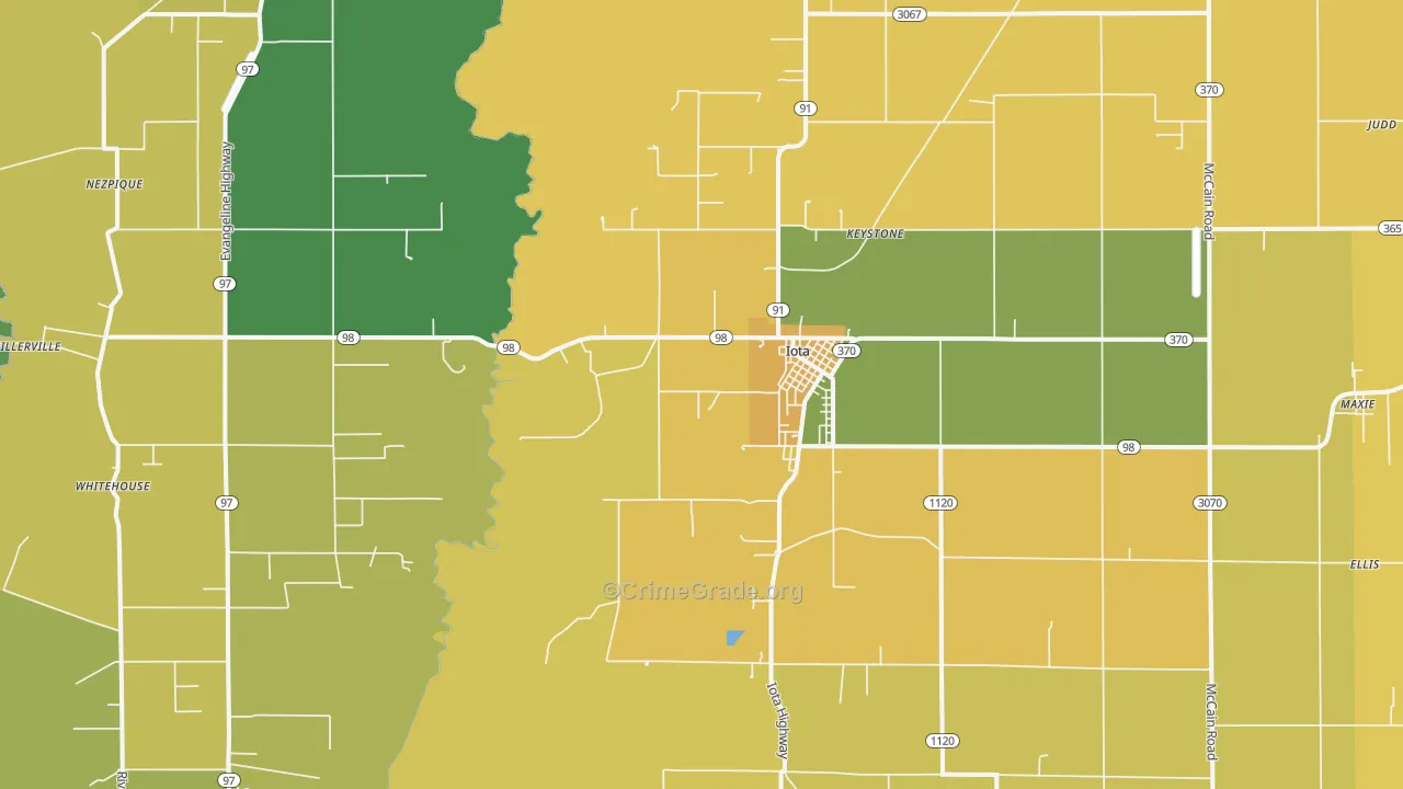 70543, LA Map of Drug-Related Crime Rates