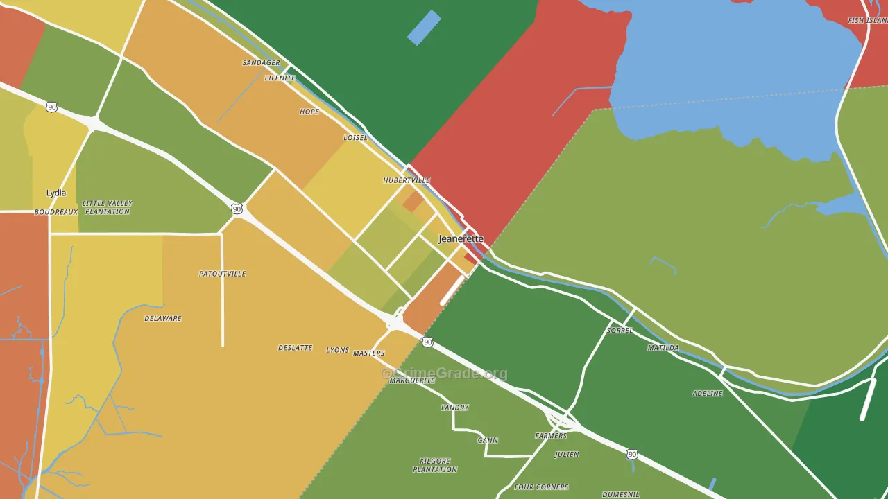 70544, LA Map of Drug-Related Crime Rates