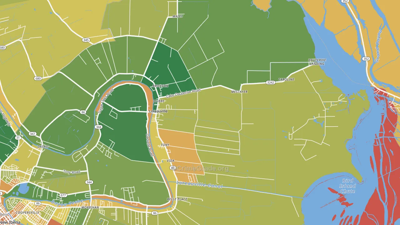 70552, LA Map of Drug-Related Crime Rates