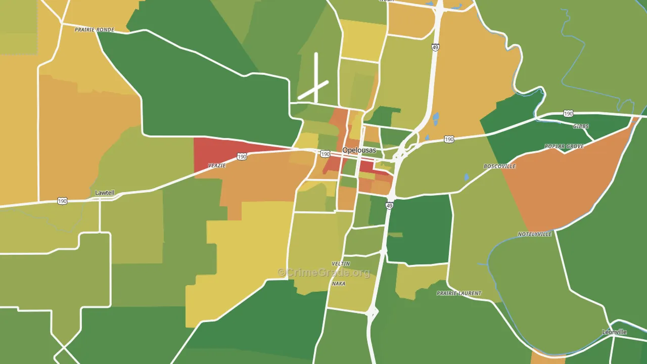 70570, LA Map of Drug-Related Crime Rates