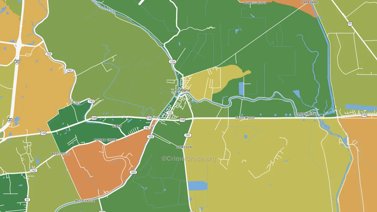 70577, LA Map of Drug-Related Crime Rates