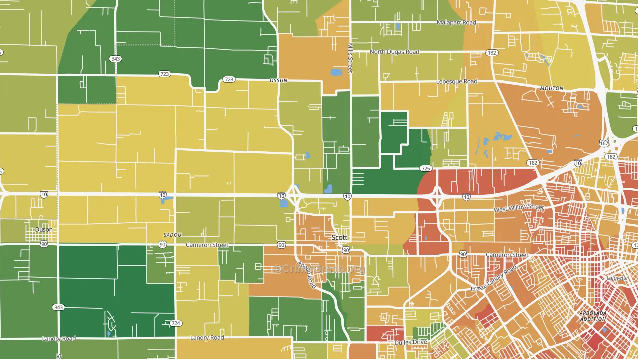 70583, LA Map of Drug-Related Crime Rates