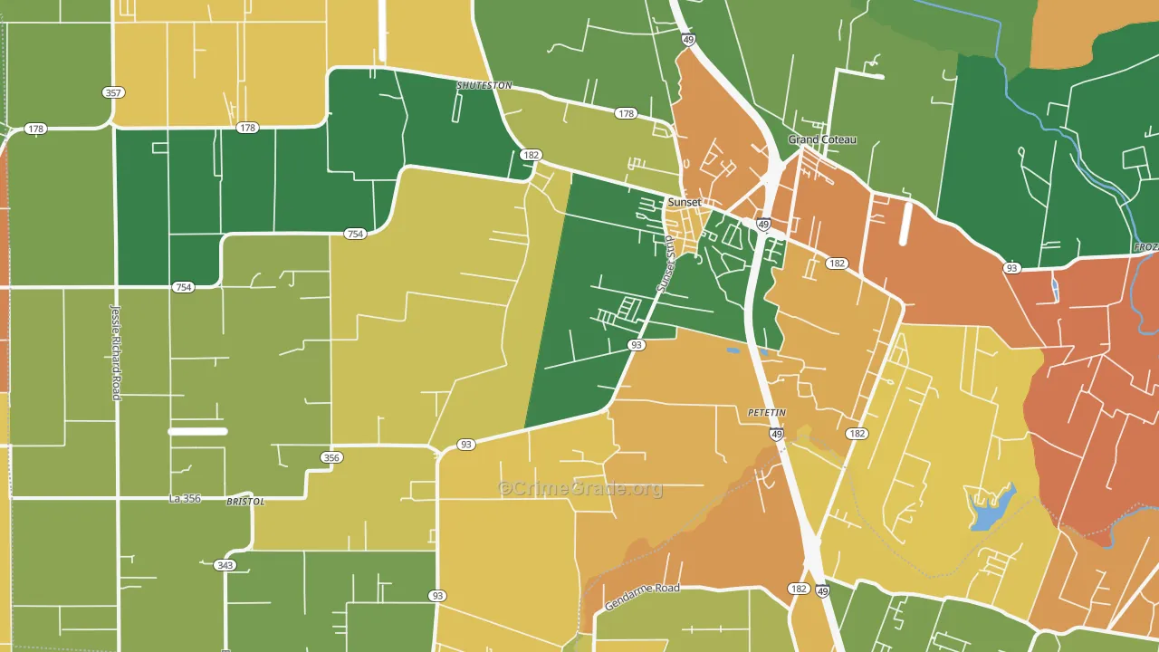 70584, LA Map of Drug-Related Crime Rates