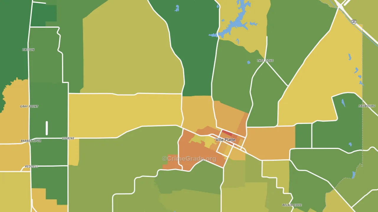 70586, LA Map of Drug-Related Crime Rates